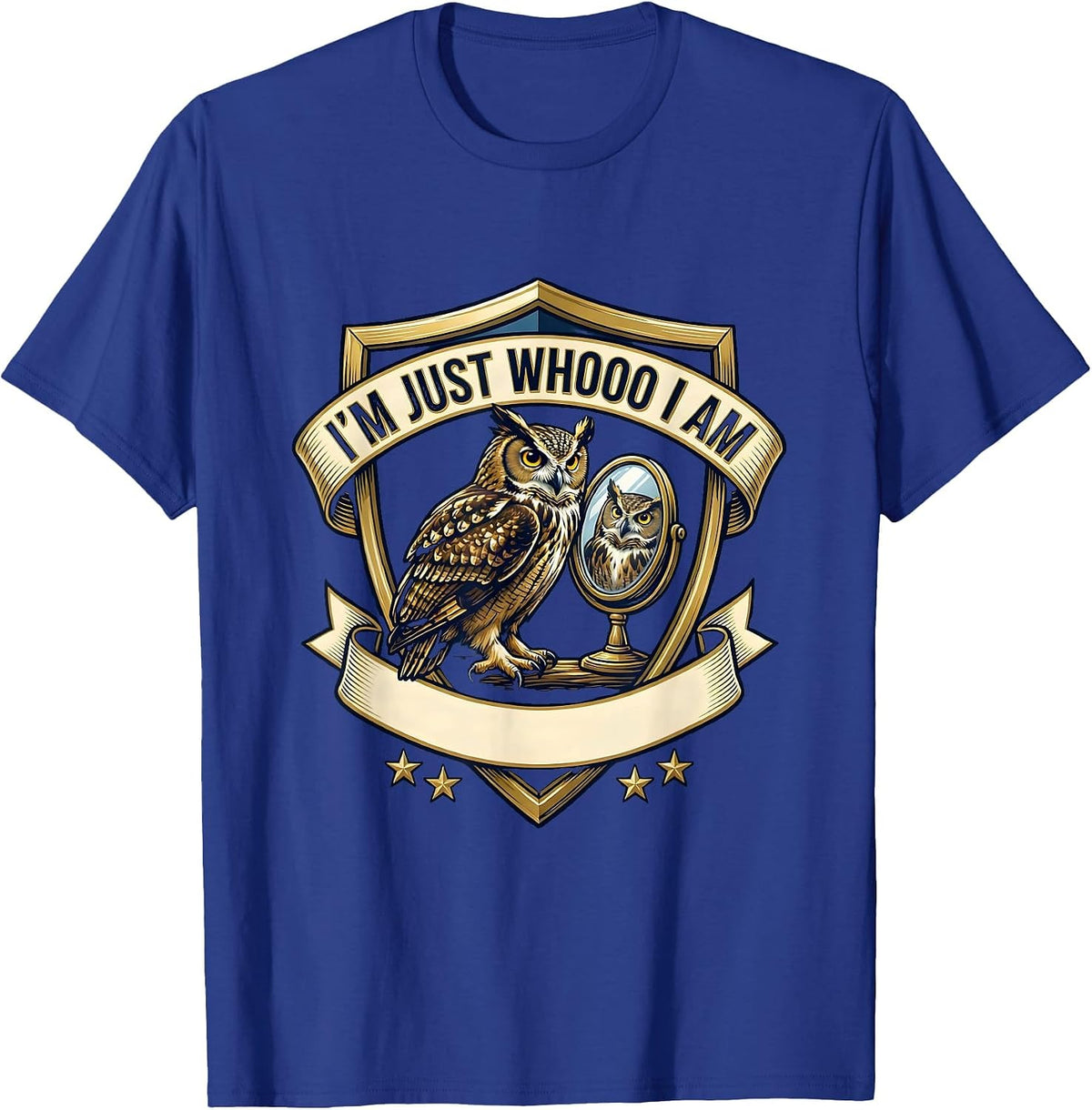 Men's I'm Just Whooo I Am Funny Owl Lover Bird Humor T-Shirt - Royal Blue