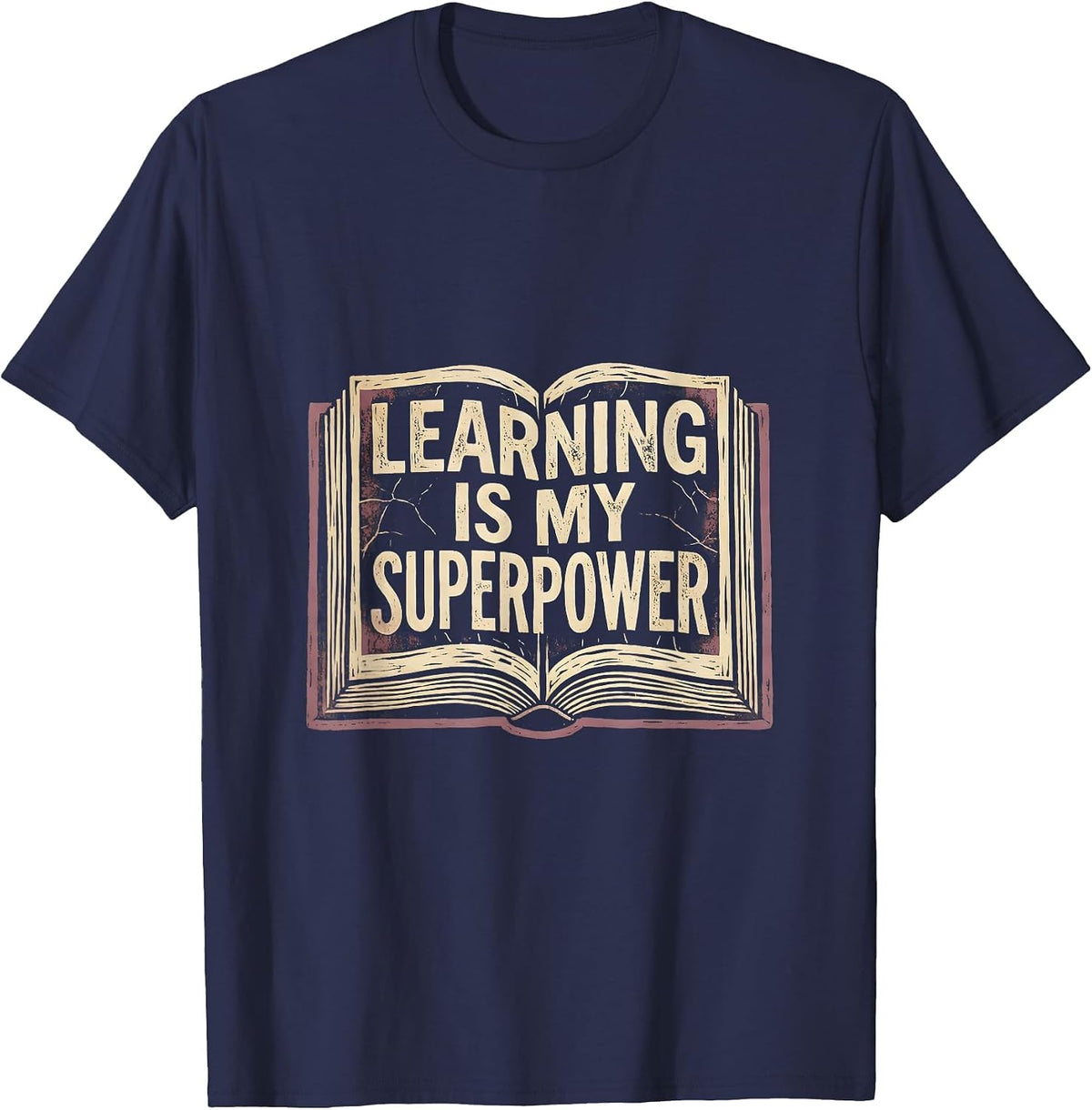 Learning Is My Superpower Second Grade Design T-Shirt - Navy Blue
