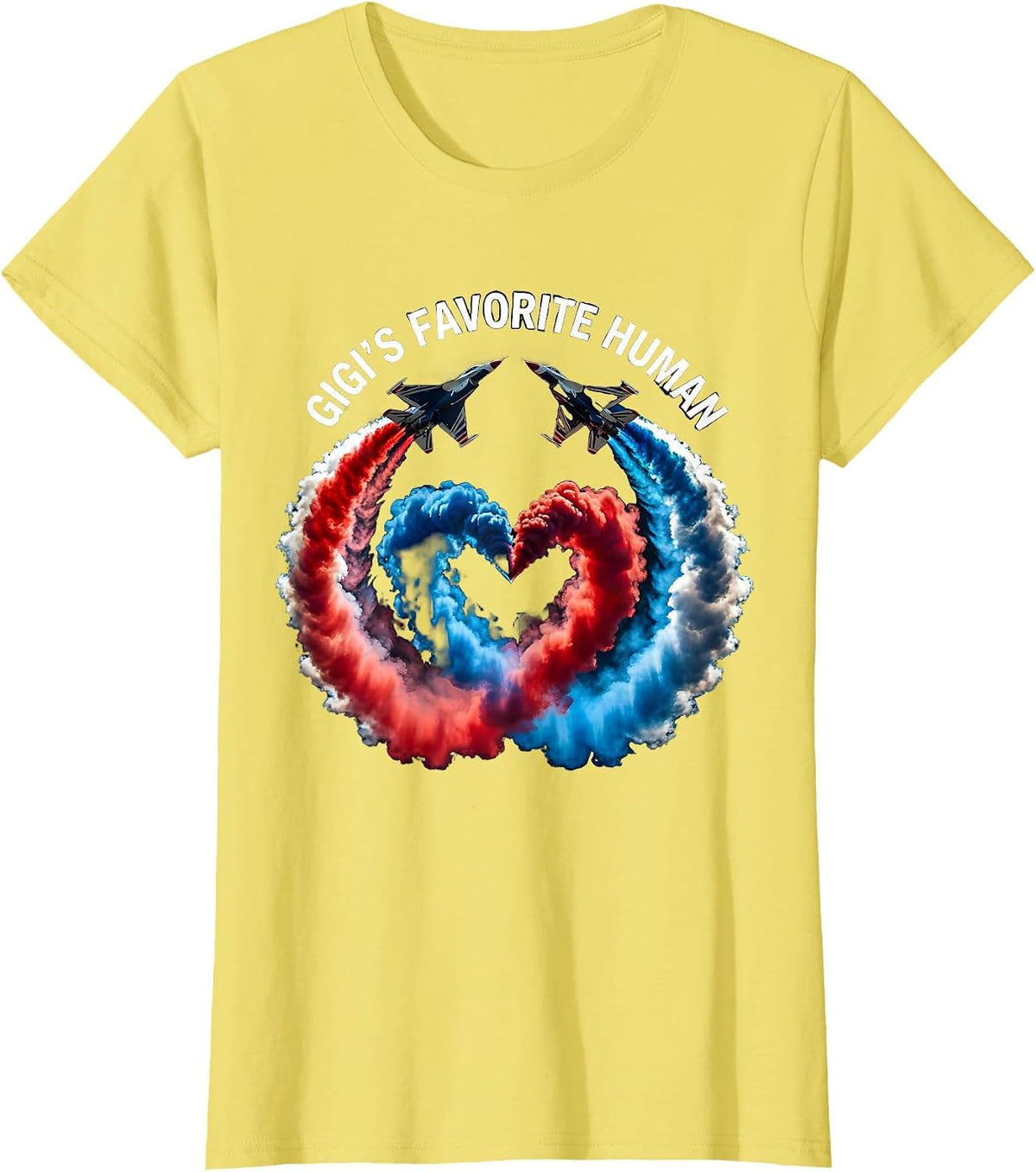 Gigi's Favorite Human Grandma Love Design T-Shirt - Lemon Yellow
