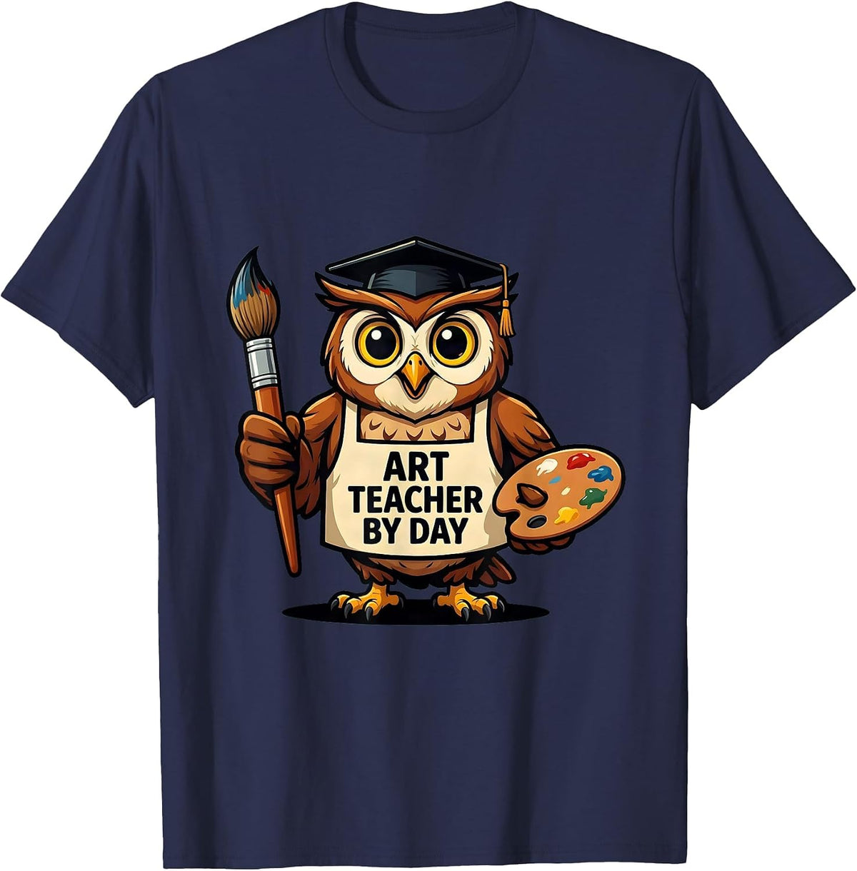 Art Teacher By Day Graphic Design T-Shirt - Navy Blue