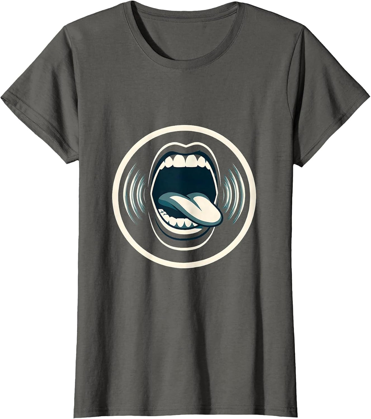 Women's Speech Pathologist Mouth Anatomy Illustration T-Shirt - Asphalt Grey