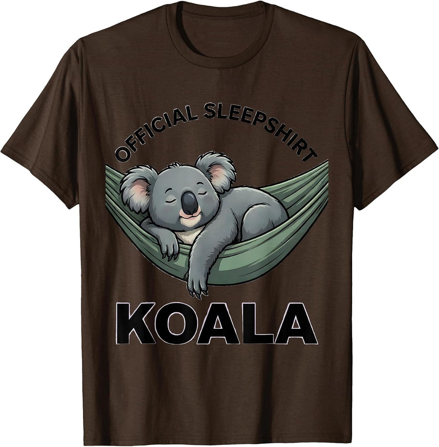 Official Sleepshirt Koala Cute Animal Lover Cartoon T-Shirt - Brown