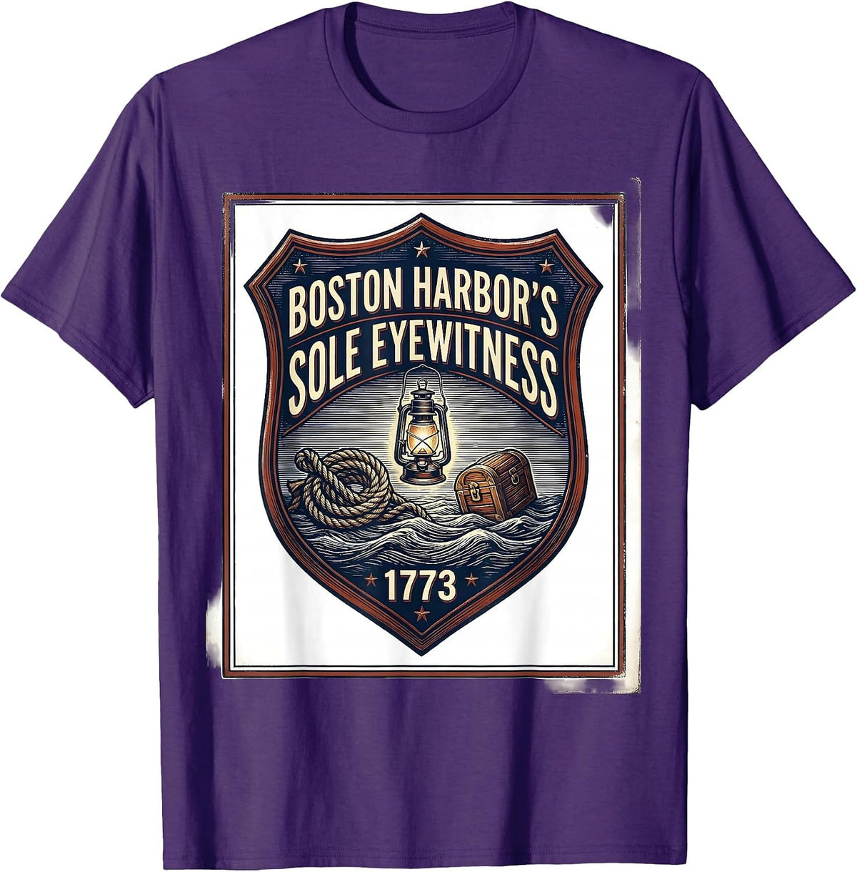 Boston Harbor's Sole Eyewitness, 1773 History Teacher Funny T-Shirt - Purple