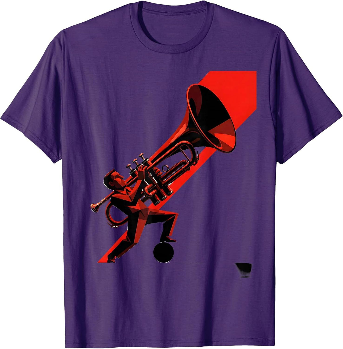 Angular Trumpet Player Marching Band Humor Instrument Lover T-Shirt - Purple