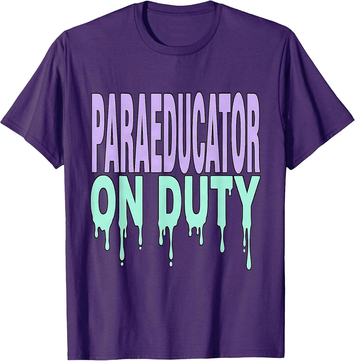 Men's Paraeducator On Duty Educator Design T-Shirt - Purple