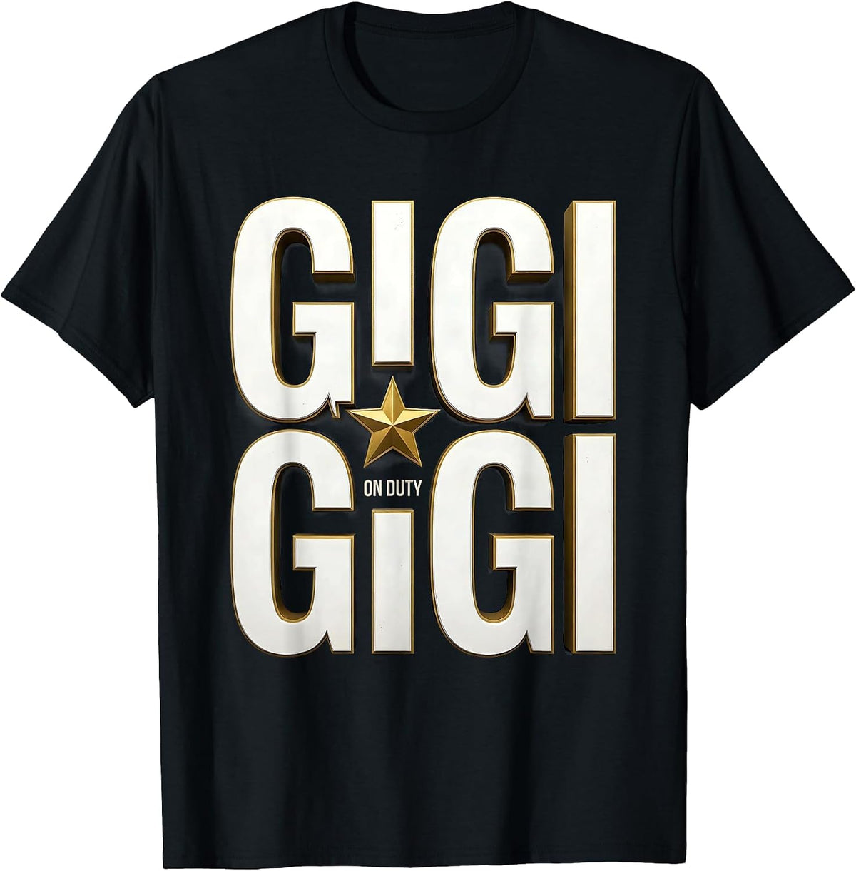 Men's Gigi On Duty Grandma Pride Design T-Shirt - Black