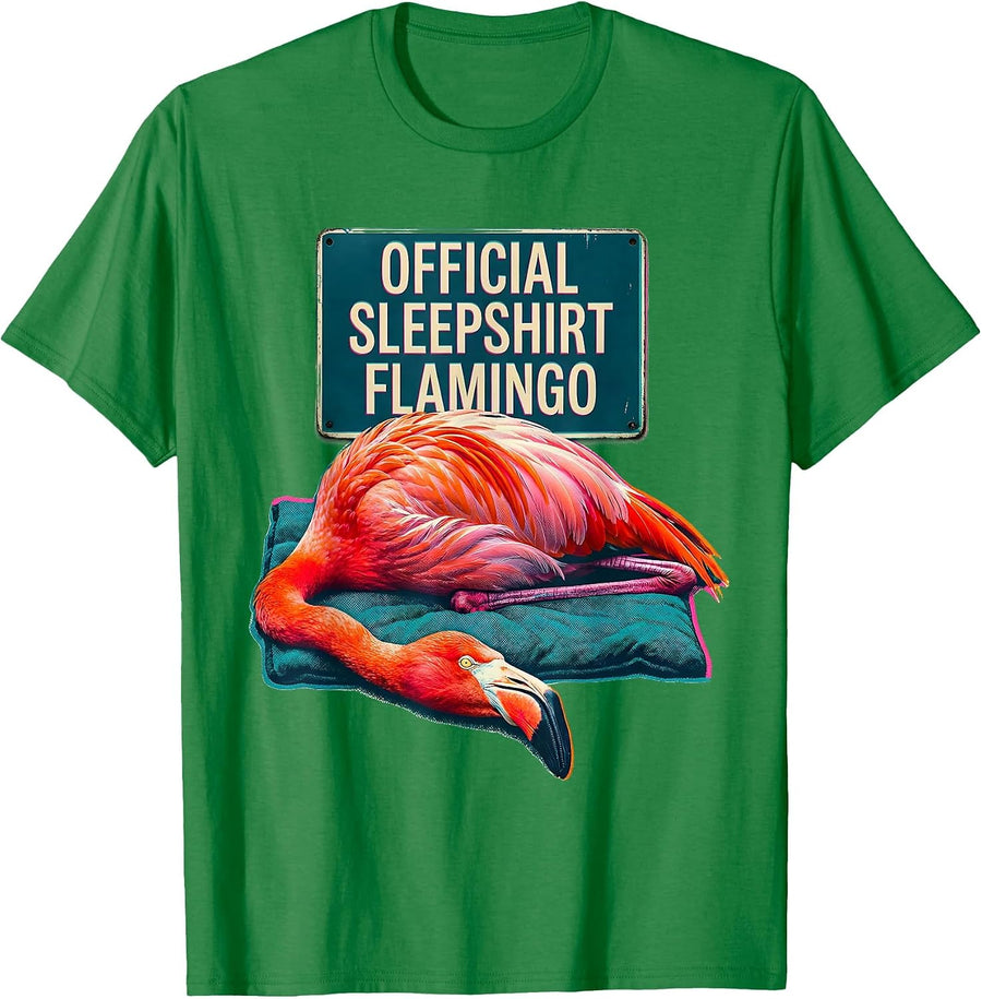 Men's Official Sleepshirt Flamingo Cute Animal Lover Gift T-Shirt - Kelly Green