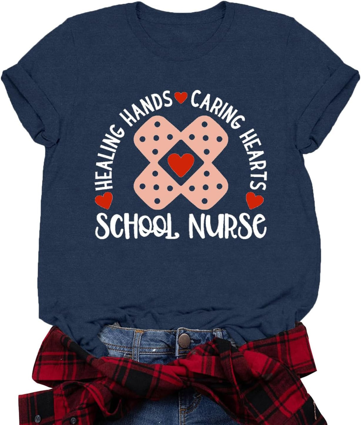 Nurse Shirt for Women School Nurse T-Shirts Nurses Life Tee Tops - Blue