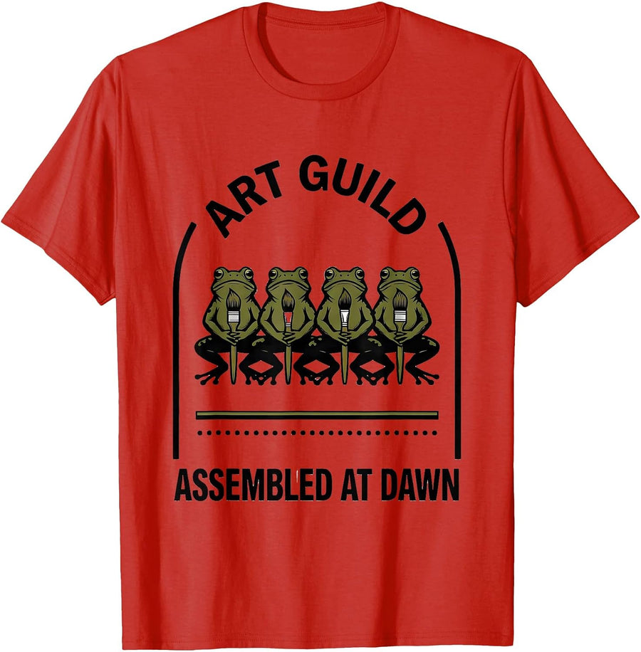 Men's Art Guild Assembled At Dawn Funny Art Teacher Back to School T-Shirt - Red