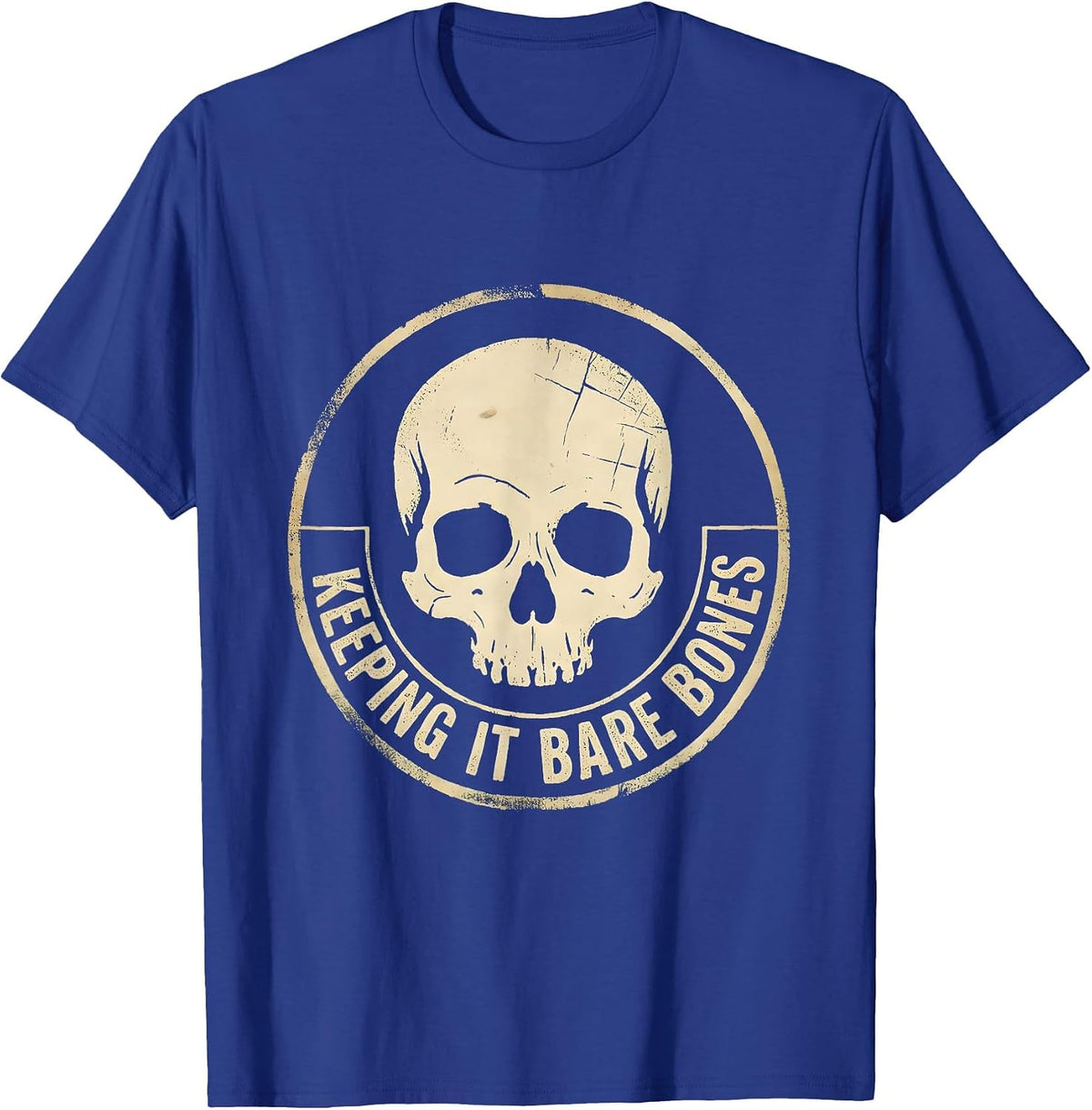 Men's Keeping It Bare Bones Skeleton Graphic Design T-Shirt - Royal Blue