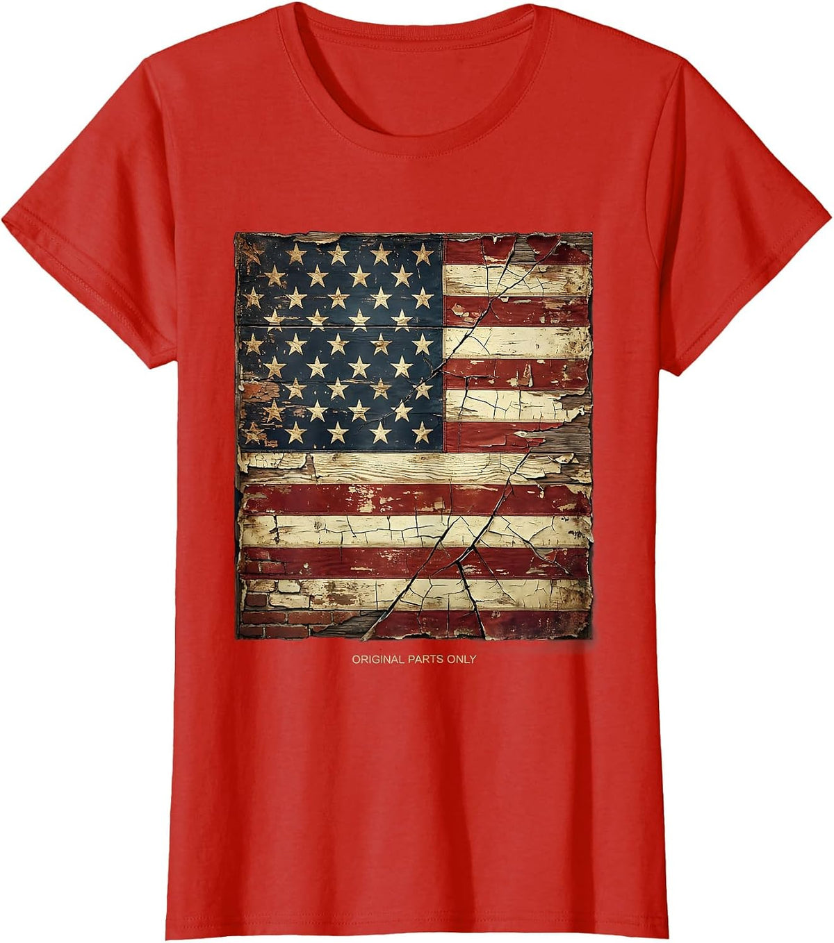 Built Different Original Parts Only Graphic Design T-Shirt - Red