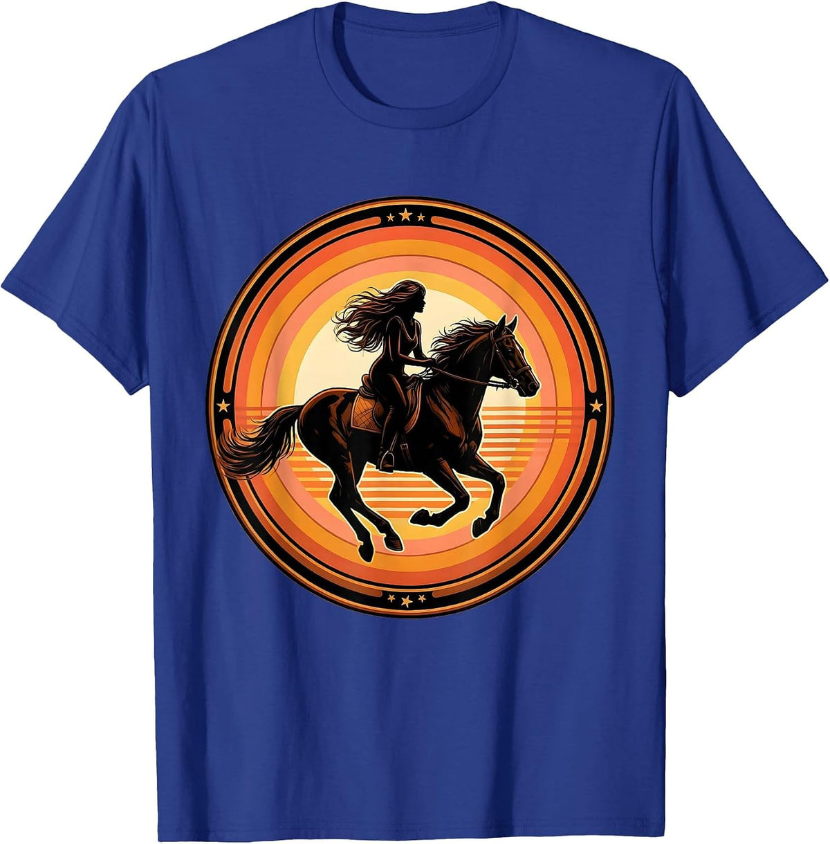 Im Literally Just a Girl Horse Riding Graphic T-Shirt - Royal Blue