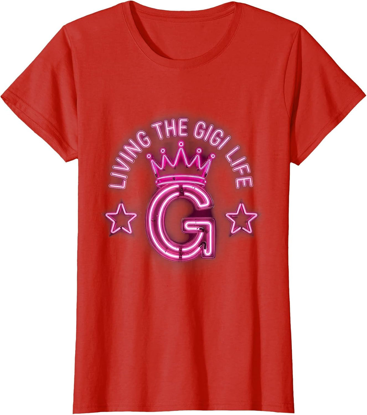 Living the Gigi Life Grandma Design T-Shirt - Red