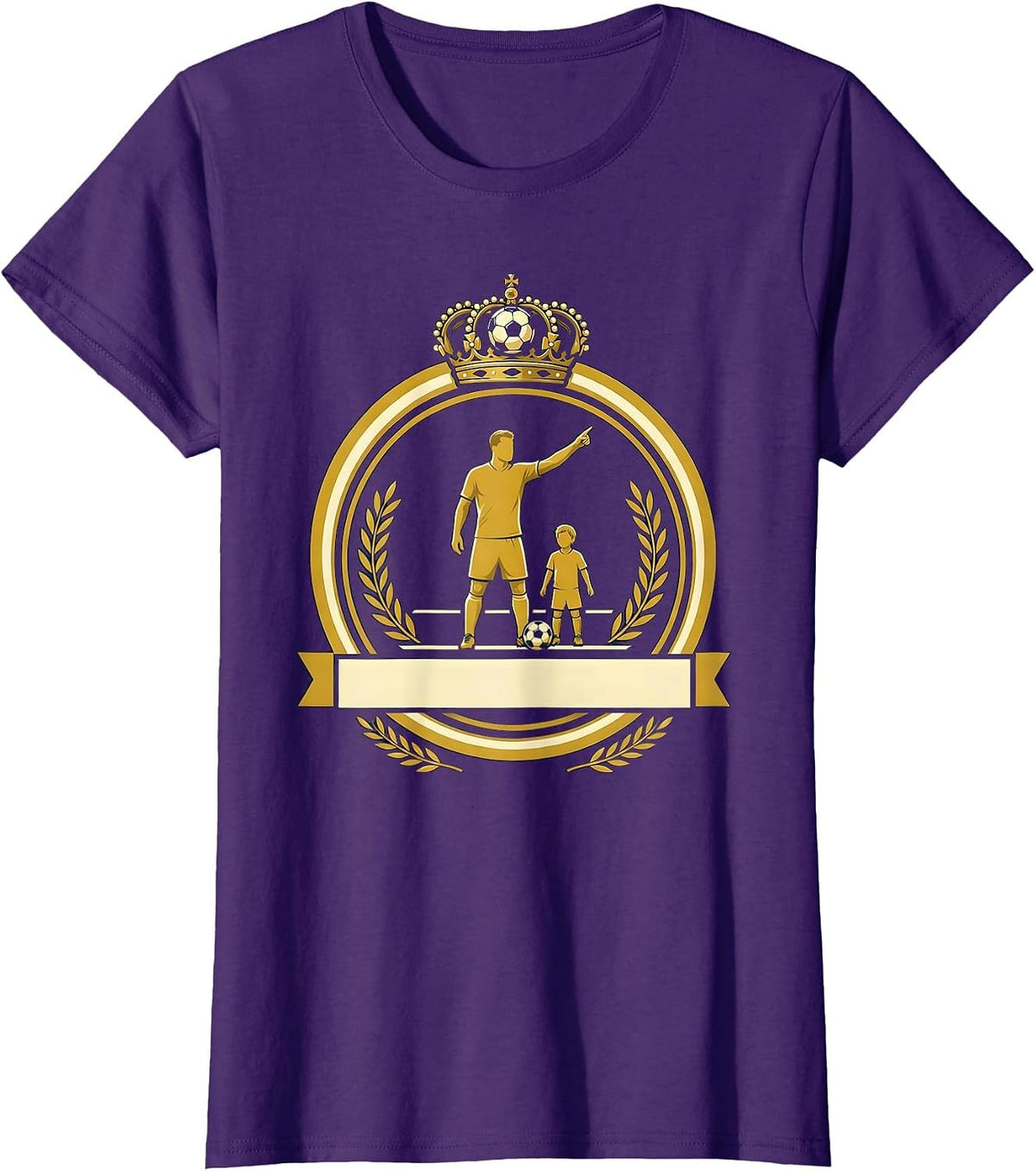 Women's Soccer Dad Sideline Coach Graphic Tee T-Shirt - Purple
