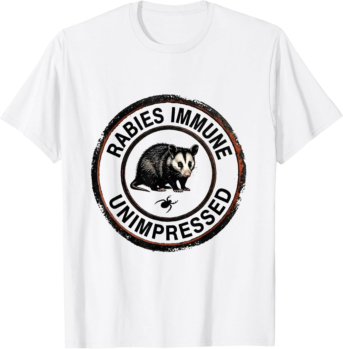Men's Rabies Immune, Unimpressed Funny Opossum Meme Animal Humor T-Shirt - White
