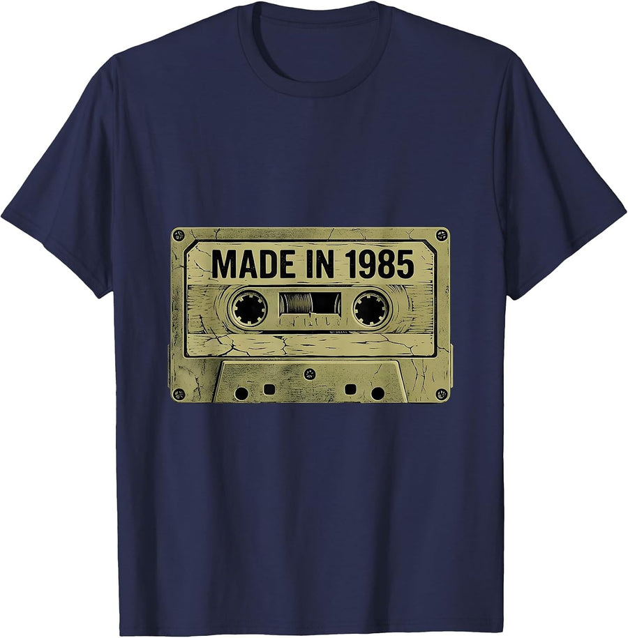 Vintage 1985 Made In 1985 Classic Retro Design T-Shirt - Navy Blue