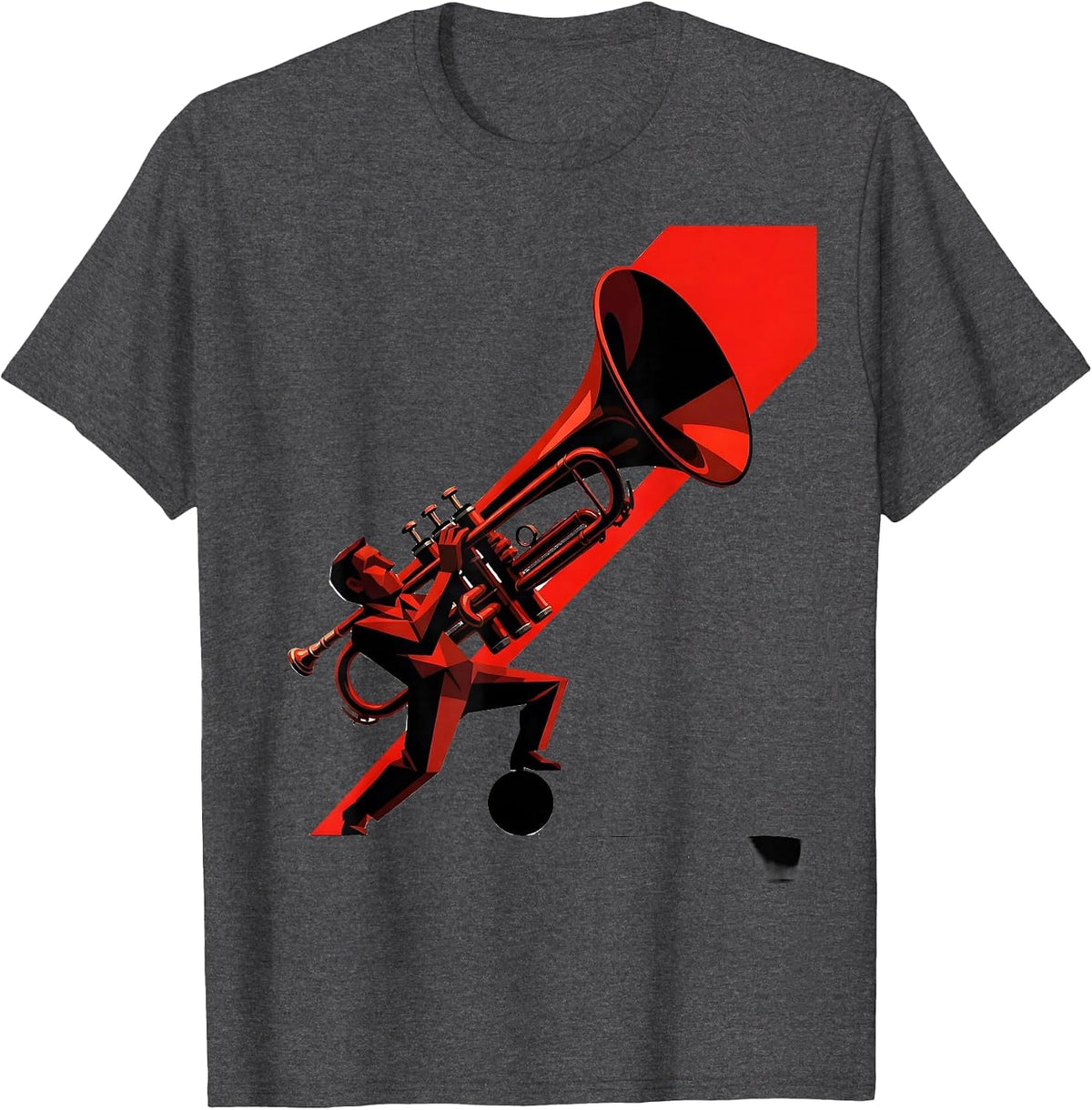 Angular Trumpet Player Marching Band Humor Instrument Lover T-Shirt - Dark Heather Grey
