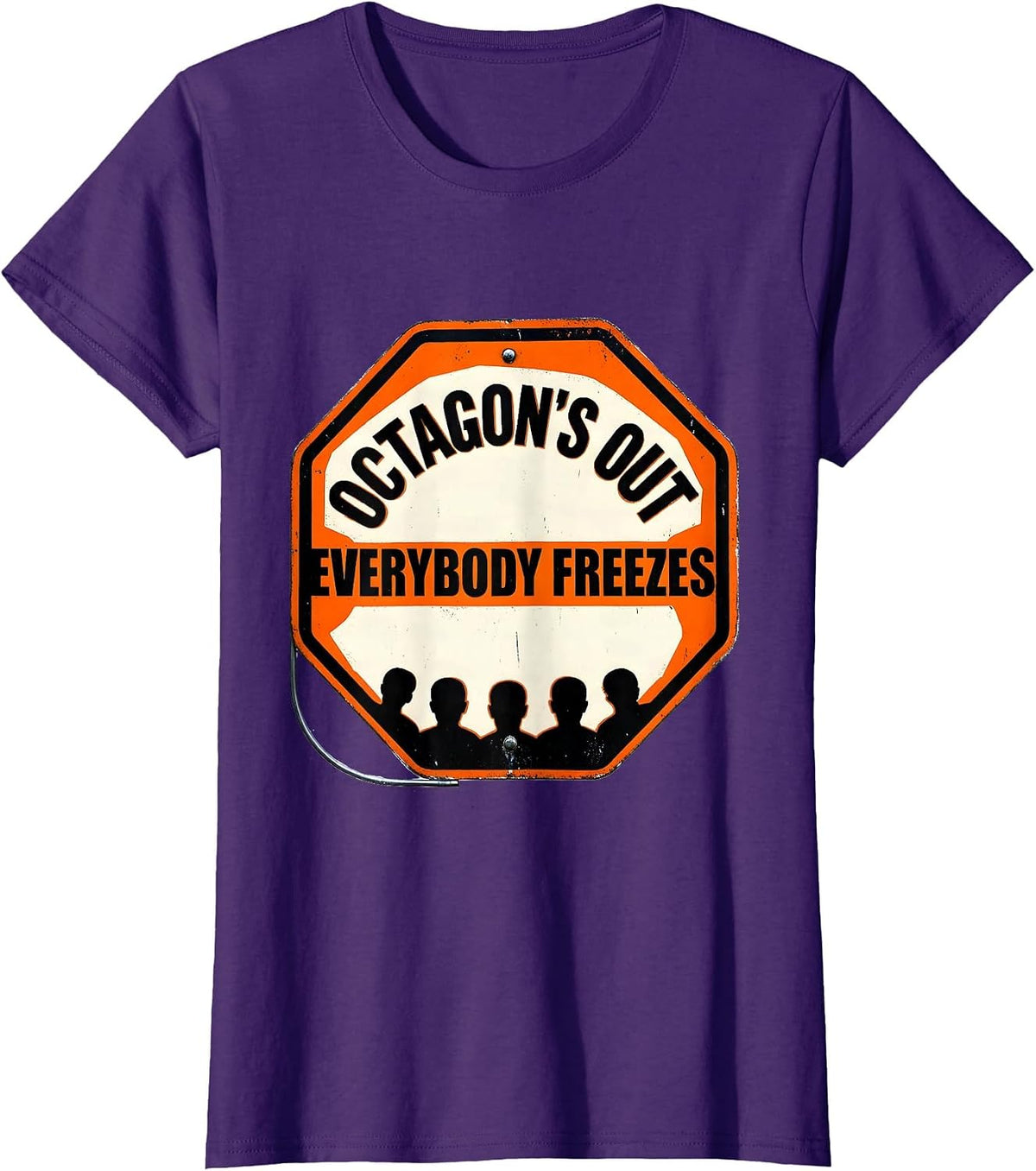 Women's Octagon's Out Everybody Freezes Funny School Bus Driver T-Shirt - Purple