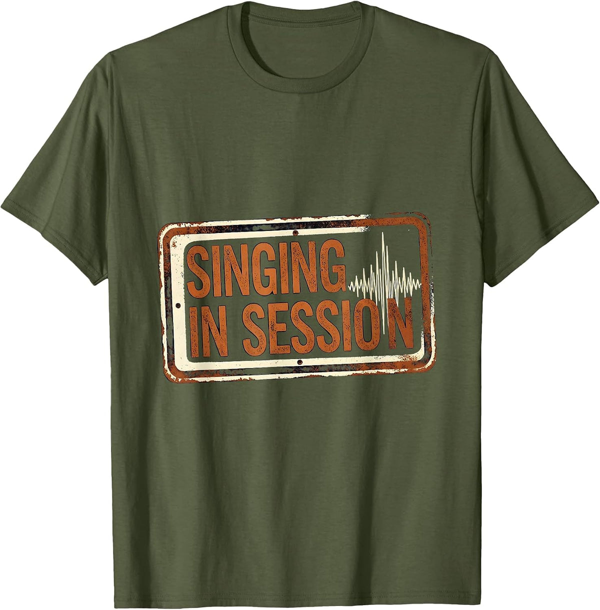 Singing In Session Funny Musical Theatre T-Shirt - Olive Green