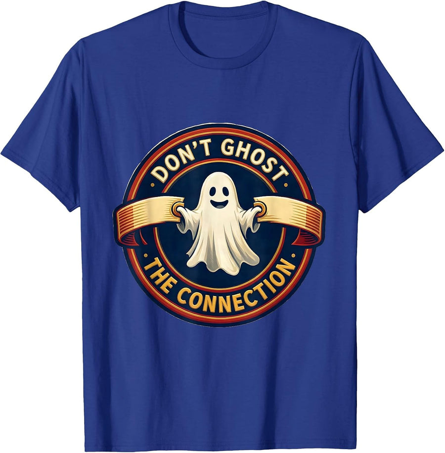 Don't Ghost the Connection Halloween Mental Health Awareness T-Shirt - Royal Blue