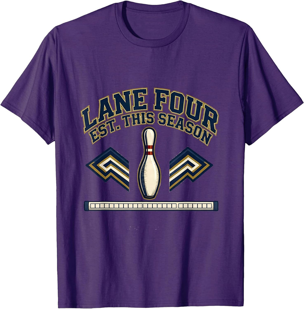 Lane Four Est. This Season Funny Bowling League Bowler T-Shirt - Purple