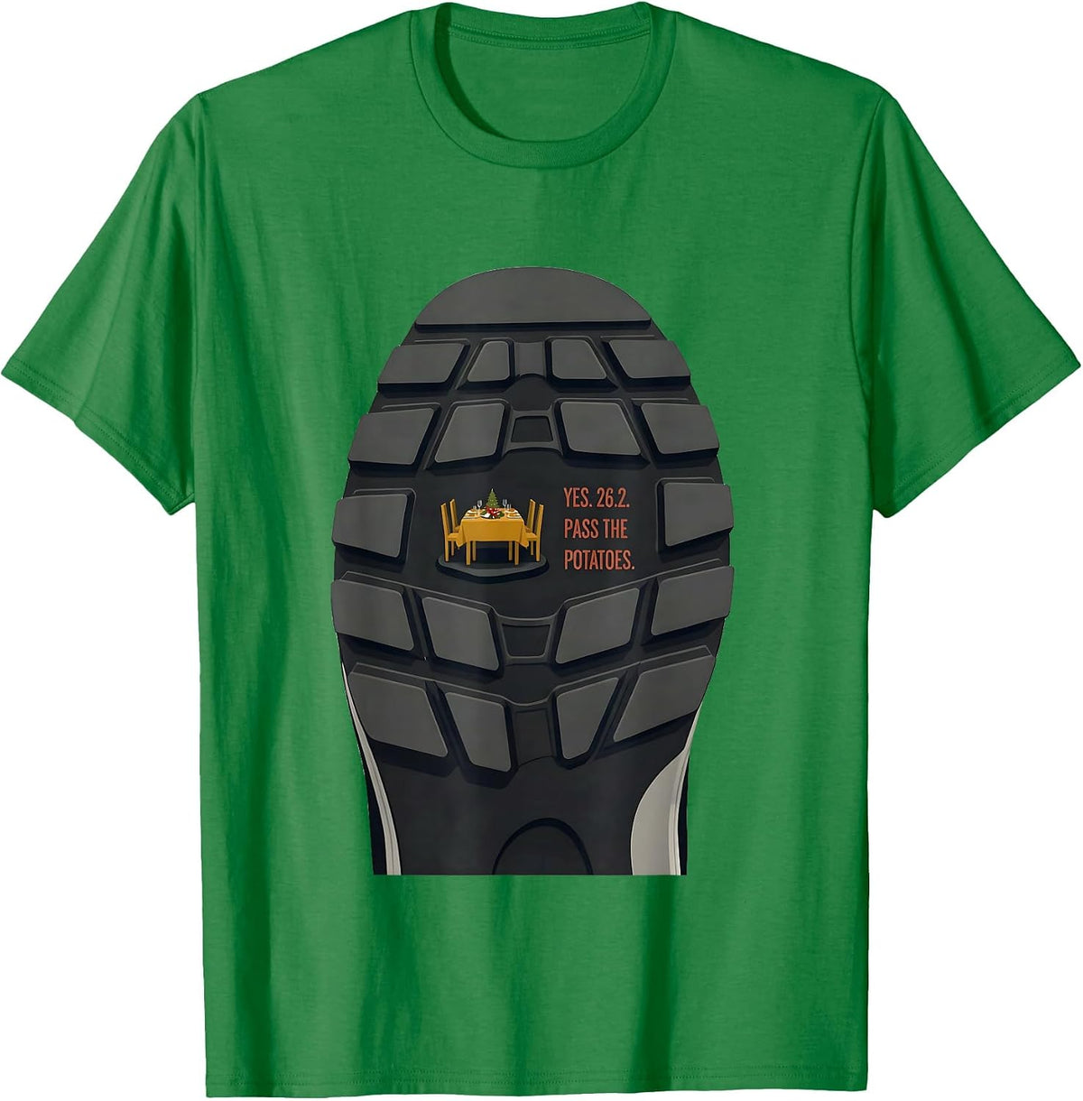 Men's Yes. 26.2. Pass The Potatoes Funny Runner Marathon Gift T-Shirt - Kelly Green