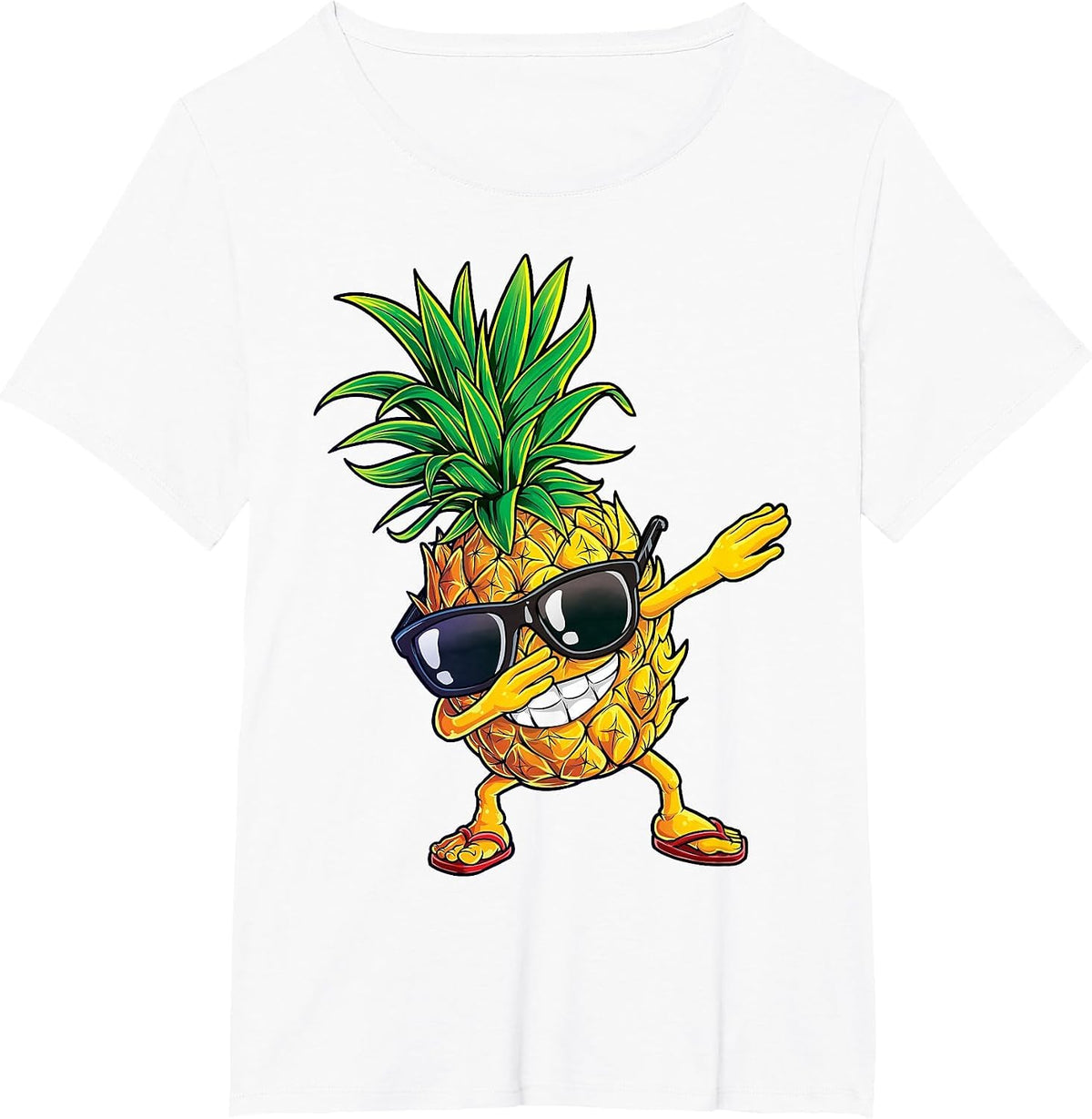 Dabbing Pineapple Sunglasses Aloha Beaches Hawaii Hawaiian T-Shirt - White