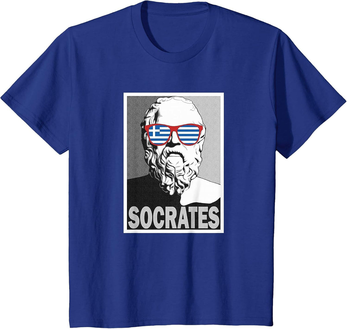 Socrates Ancient Greek Graphic Poster Style T-Shirt T-Shirt - Royal Blue