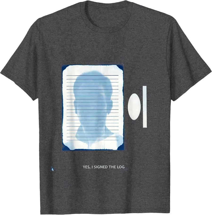 Men's Yes, I Signed The Log Sarcastic Pharmacy Crew Doctor Humor T-Shirt - Dark Heather Grey