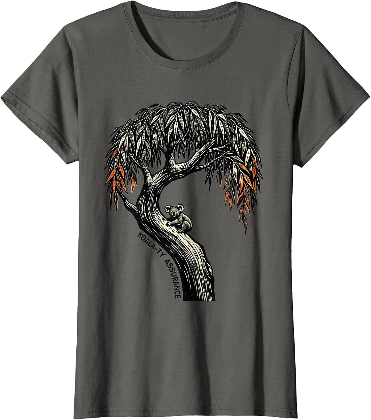 Women's Koala-ty Assurance Cute Koala Pun Animal Lover Humor T-Shirt - Asphalt Grey