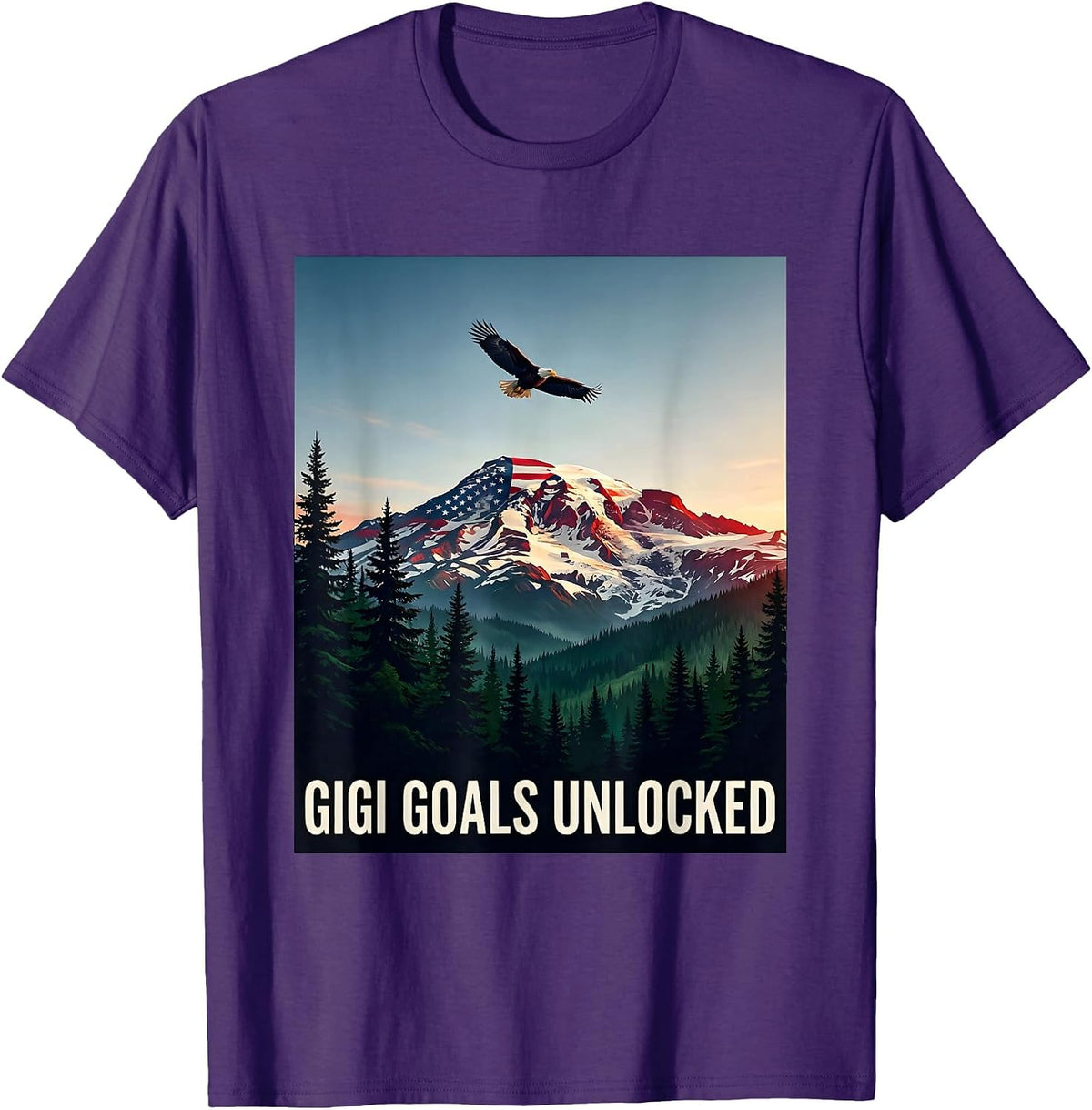 Men's Gigi Goals Unlocked Grandma Design T-Shirt - Purple