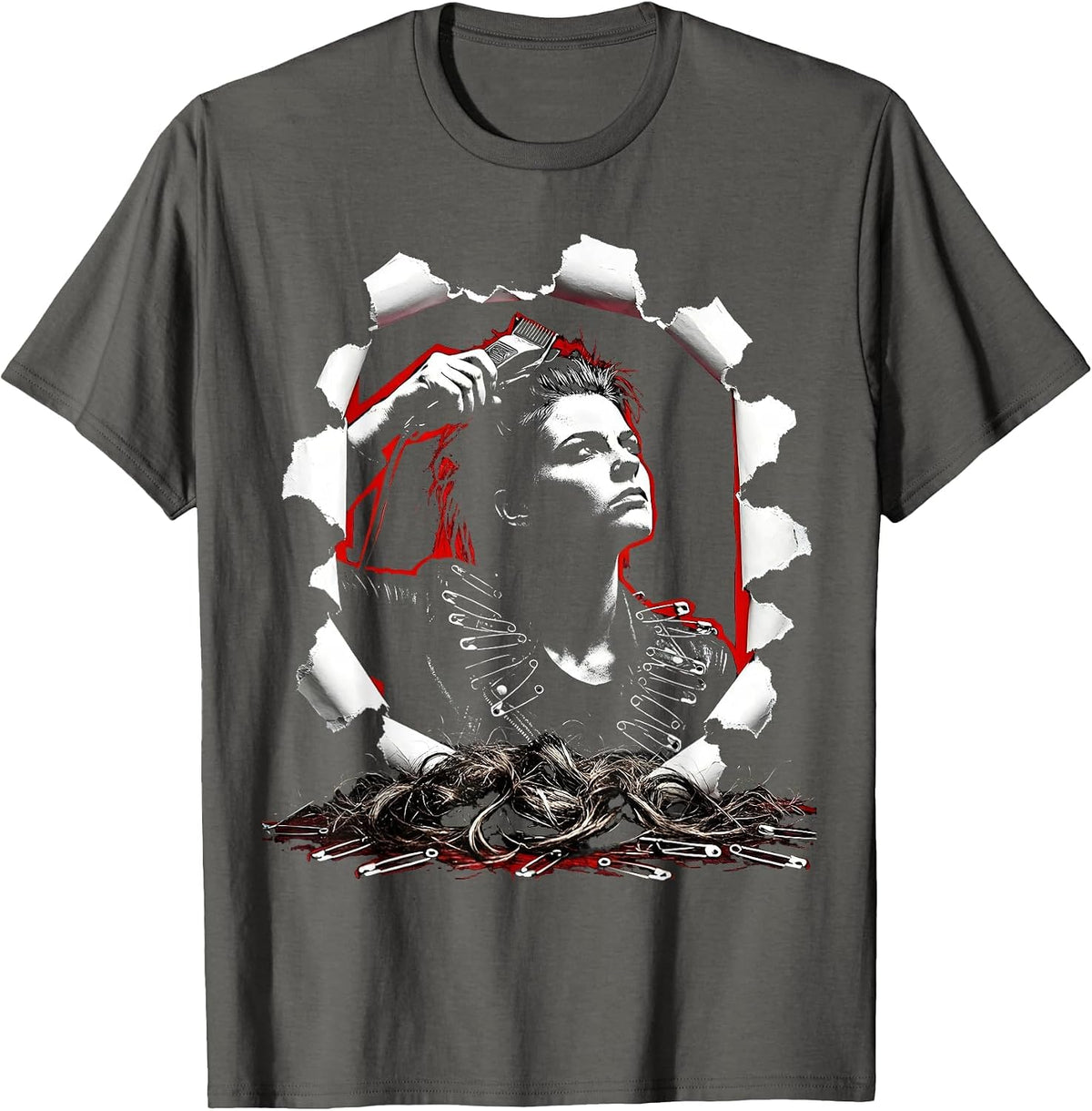 Bold Head Shave Graphic Tee for the Fearless T-Shirt - Asphalt Grey