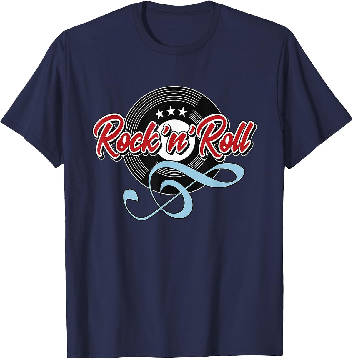 Rock N Roll 50s Sock Hop Dance Women Men Rockabilly Greaser T-Shirt - Navy Blue
