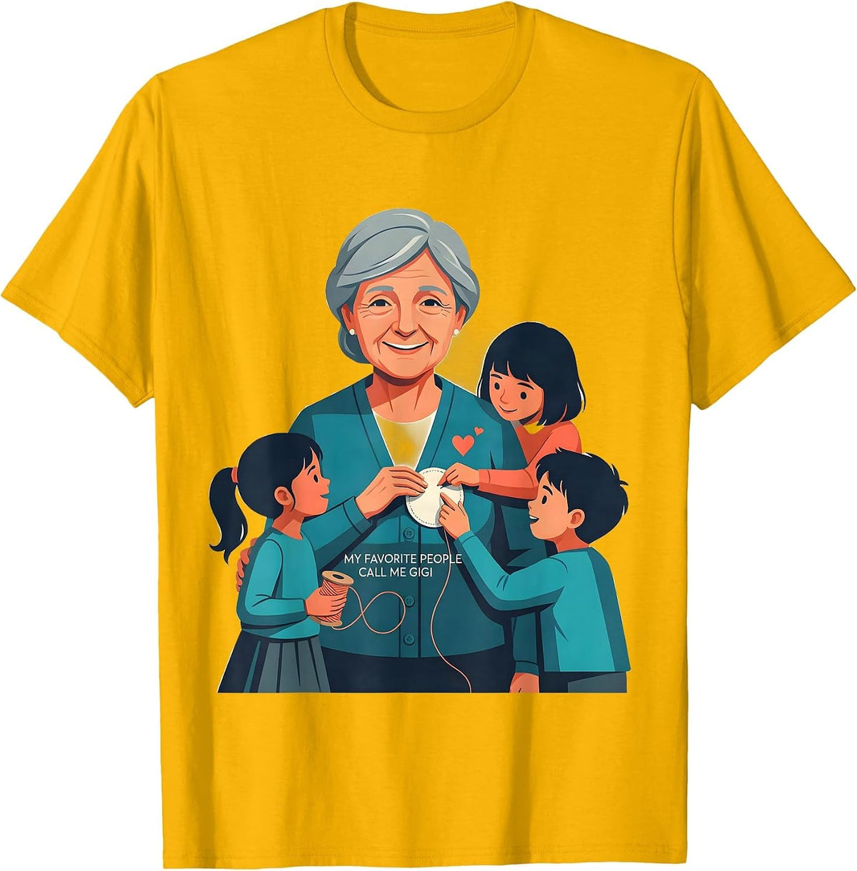 Men's My Favorite People Call Me Gigi Sentimental Grandmother Gift T-Shirt - Golden Yellow
