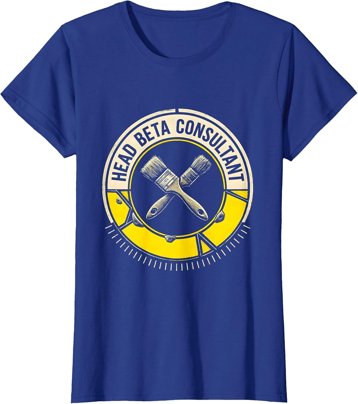 Women's Head Beta Consultant Stencil Graphic Funny Rock Climber Gift T-Shirt - Royal Blue