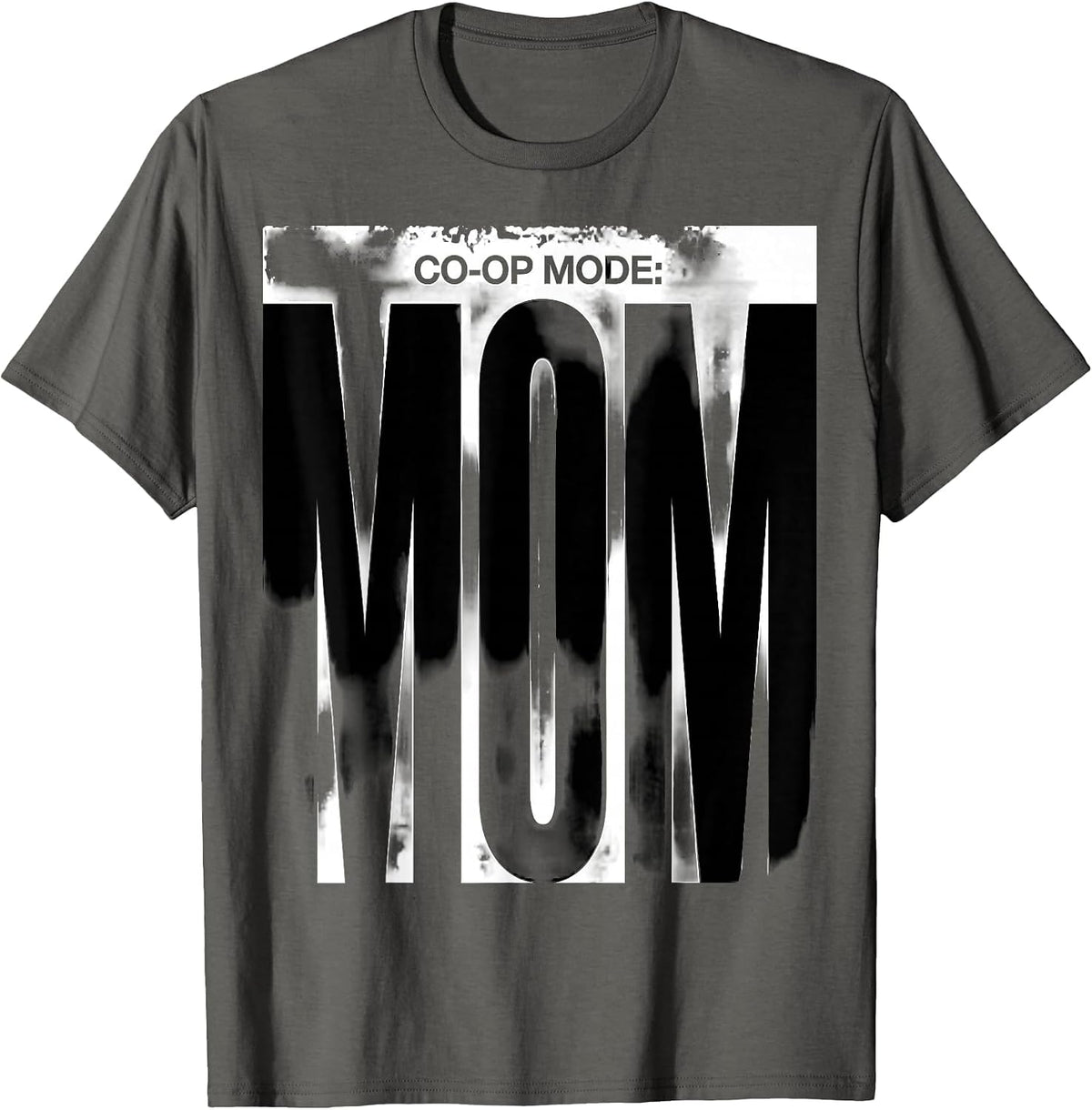 Co-Op Mode Mom Funny Gamer New Baby Mother Mamma T-Shirt - Asphalt Grey