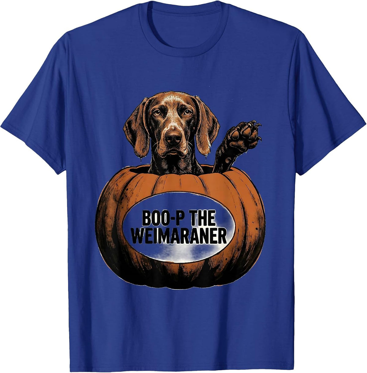 Boo-P The Weimaraner Funny Dog Lover Halloween Costume T-Shirt - Royal Blue