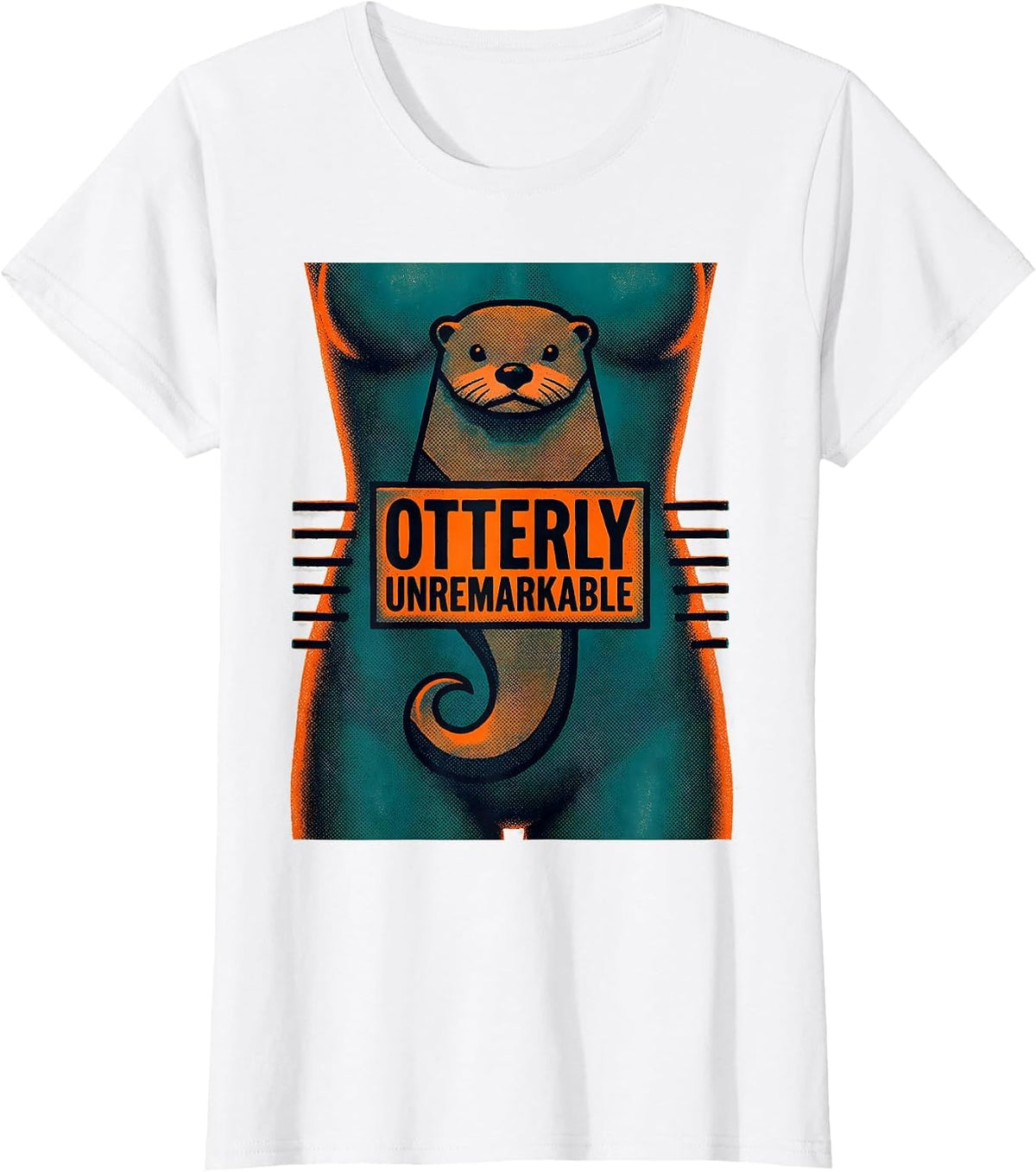 Women's Otterly Unremarkable Risograph Funny Otter Lover Gift T-Shirt - White