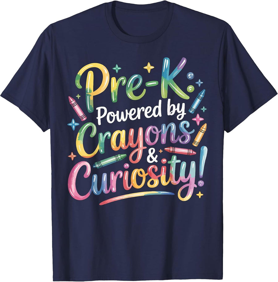 Pre-K Crayons & Curiosity Preschool Teachers Life Tie Dye T-Shirt - Navy Blue