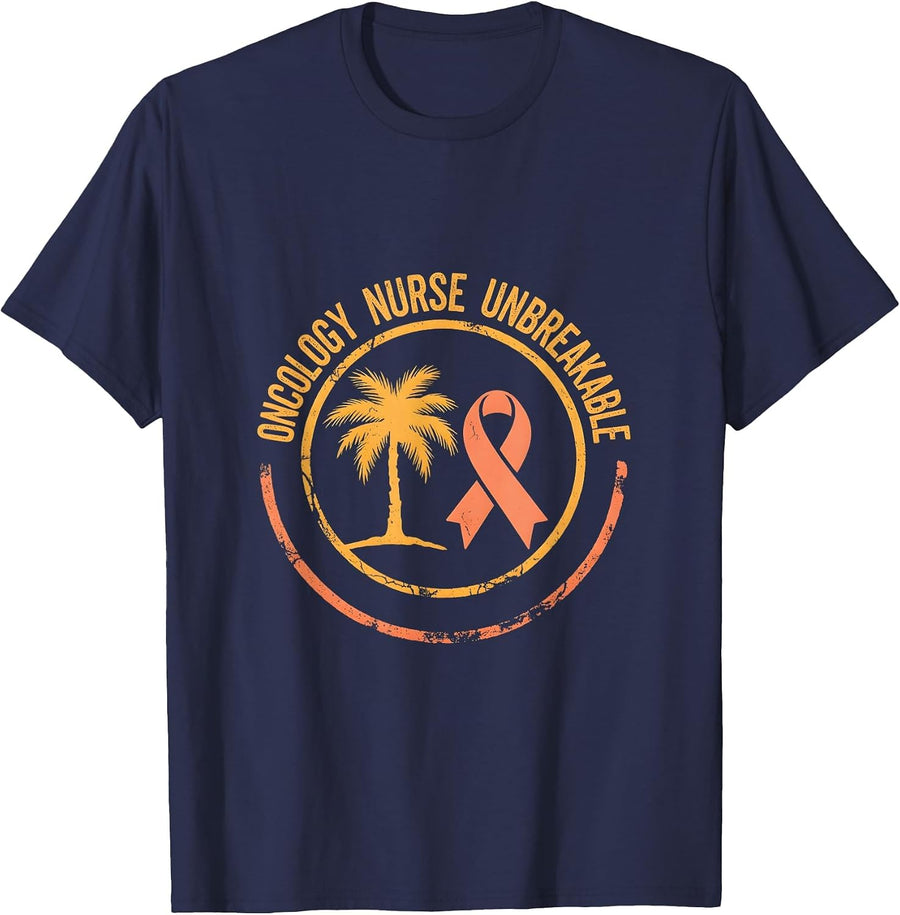 Oncology Nurse Unbreakable Strength Design T-Shirt - Navy Blue