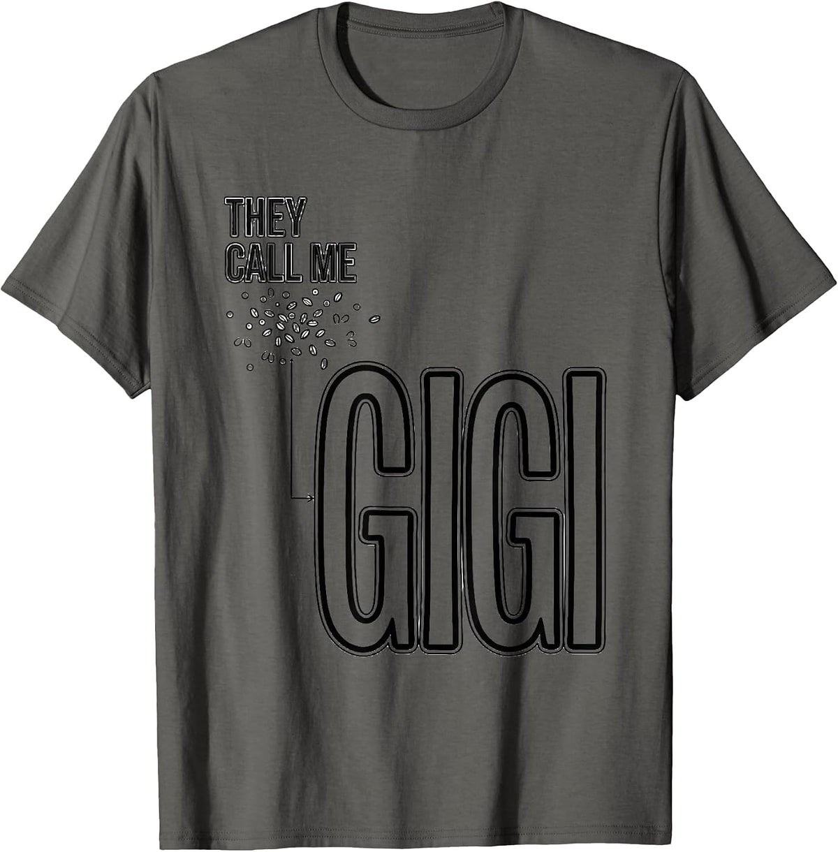 Men's They Call Me Gigi Sunflower Grandma Mother's Day Tribute T-Shirt - Asphalt Grey