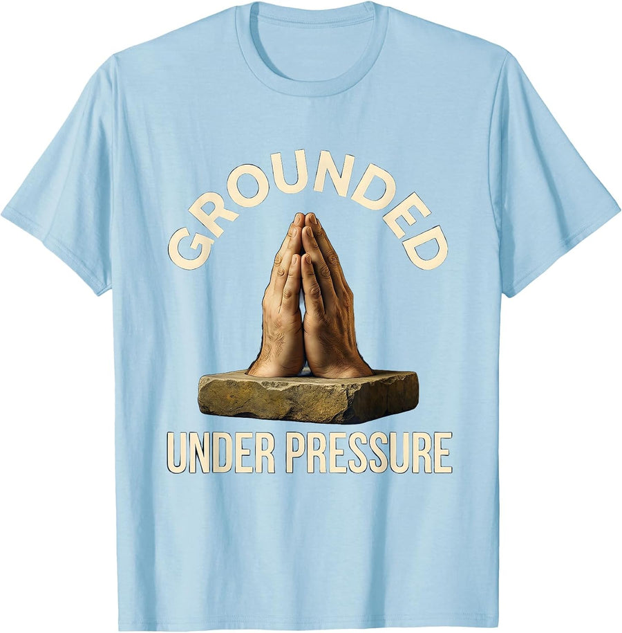 Men's Grounded Under Pressure Anxiety Awareness Design T-Shirt - Baby Blue