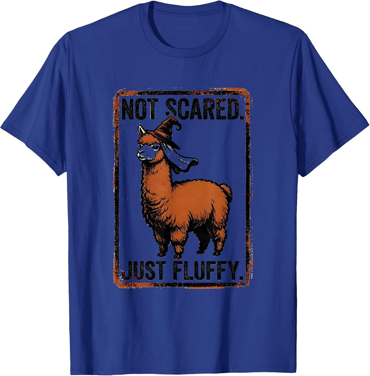 Men's Not Scared Just Fluffy Funny Llama Halloween Humor T-Shirt - Royal Blue