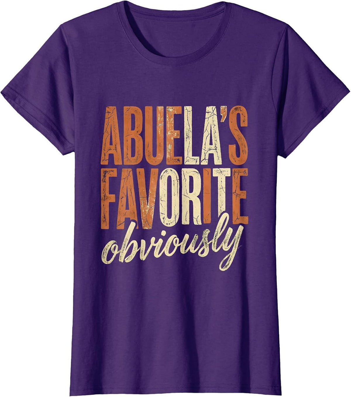 Women's Abuela's Favorite Obviously Mexican Heritage Design T-Shirt - Purple