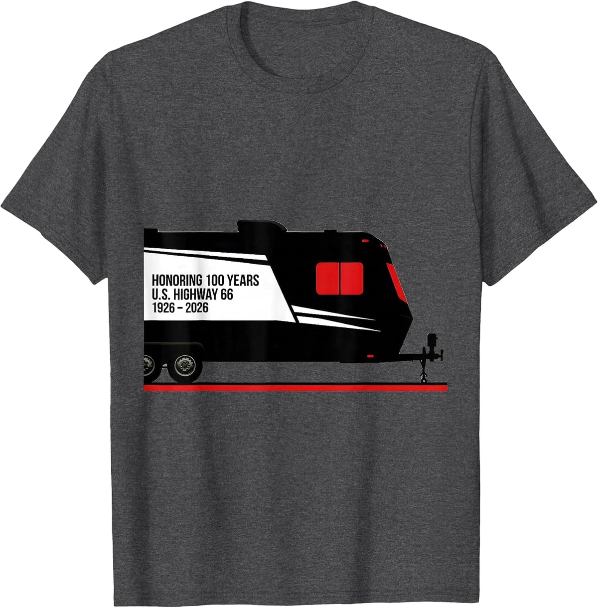 Honoring 100 Years — U.S. Highway 66 — 1926-2026 Vintage T-Shirt - Dark Heather Grey