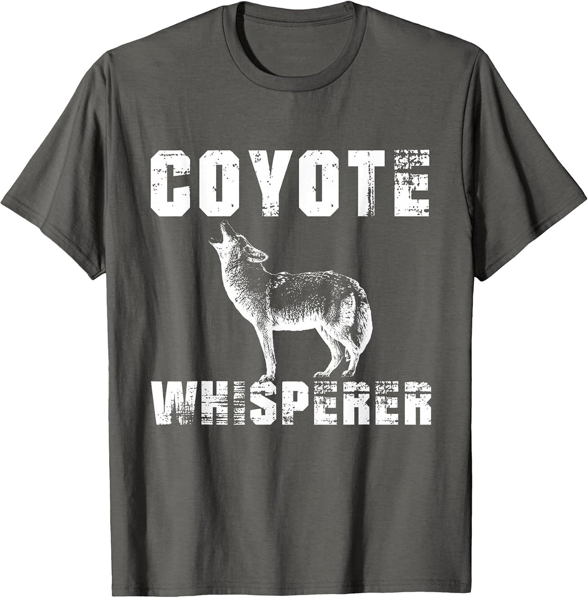 I Love Coyote Whisperer Classic Art Animals Lovers Happily T-Shirt - Asphalt Grey