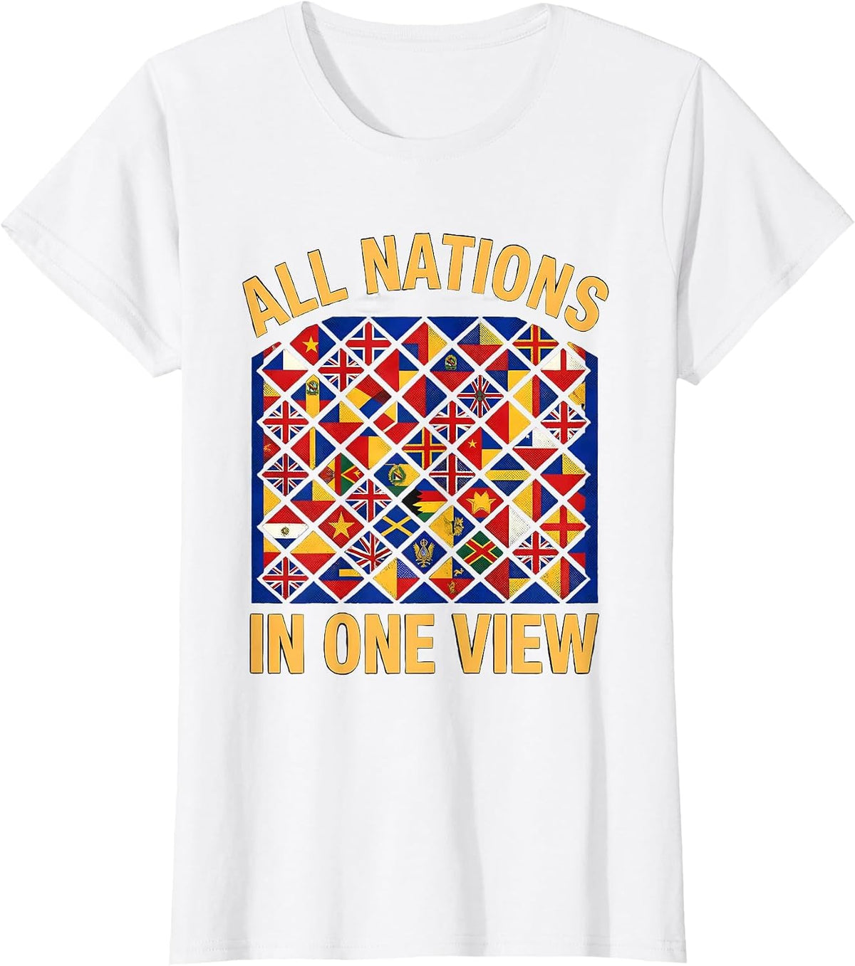All Nations In One View International Travel Geography Lover T-Shirt - White