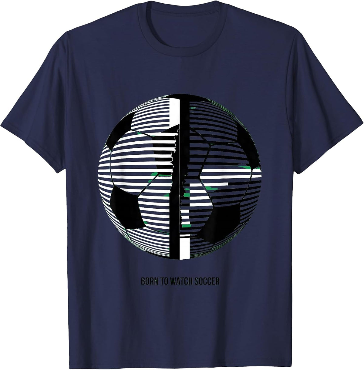 Born to Watch Soccer Dad Graphic Design T-Shirt - Navy Blue