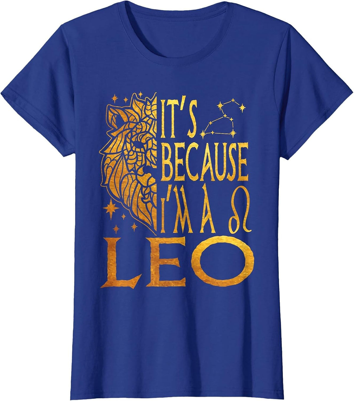 in Leo Zodiac Sign Symbol Lion July August Birthday T-Shirt - Royal Blue