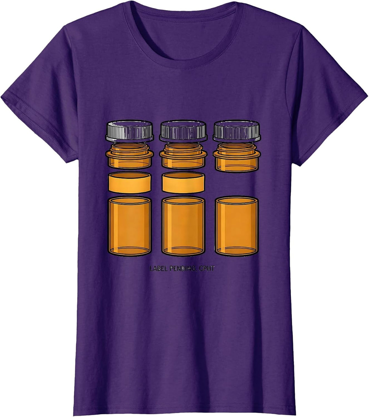 Women's Label Pending CPhT Funny Pharmacy Technician Graduation Gift T-Shirt - Purple
